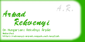 arpad rekvenyi business card